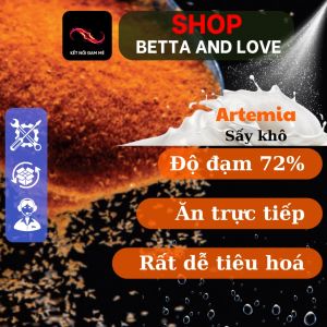 Artemia sấy khô thức ăn cho cá từ 1 tới 5cm - 50g - 72% độ đạm - không cần ấp - Giá sỉ cho đại lý - Shop Betta And Love- 72% độ đạm - không cần ấp - Giá sỉ cho đại lý - Shop Betta And Love