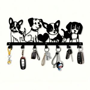 PawsomeTale Whimsical Dog Metal Wall Hook - Charming Key Holder for Dog Lovers Multipurpose Durable Square Wall Mount