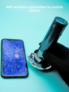 Look at Mites Magnifying Glass Digital Microscope 600 Times Wireless WiFi with Light HD High Power I Porcelain Identification Jewelry