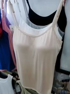 [Sẵn Hàng] Áo hai dây có mút ngực may liền chất cotton siêu mềm mát áo ngủ nữ basic