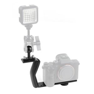Portable Z Shape Single Handle Tray Bracket for Gopro 13 12 DSLR Camera Holder Hand Grip Diving Extension Arm Flash Light Stand