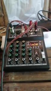 4 Channel Audio Interface DJ Mixer Sound Board USB Mixer +48V Phantom Bluetooth Studio Audio Mixer For Karaoke Studio Streaming Recording