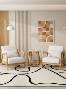 โมเดิร์นเรียบง่ายสไตล์นอร์ดิกคนเดียวในครัวเรือนขนาดเล็กห้องนั่งเล่นผ้า Art Combo โมเดิร์น Minimalist Double Triple เก้าอี้โซฟาไม้เหมาะสําหรับโรงแรม