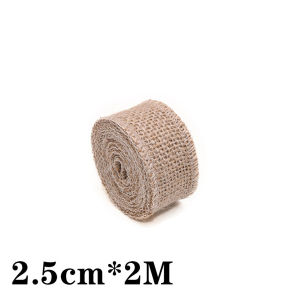 2M Natural Jute Fabric Roll 13 Widths 2.5-35cm Burlap Hessian Ribbon for Table Runner Wedding Party DIY Home Crafts