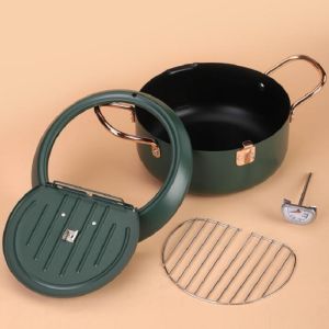 20cm Fryer Pot Household Non-Stick Pan Temperature Control Mini Frying Pot