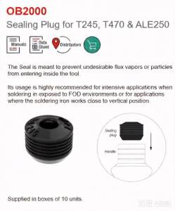 10PCS OB2000 Sealing Plug for T245 T470 ALE250 Soldering Iron Handle Flux Fume Protection Vertical Position Soldering Accessory