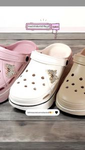 SANDAL SEPATU WANITA MODEL KODOK BAIM HAK SOL TINGGI DENGAN PIN LUCU V20-P
