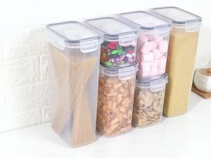 Airtight Food Storage Containers with Lids Cereal Container Storage for Kitchen Flour Sugar Plastic Dispenser Organizers Storage
