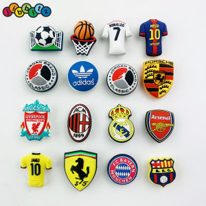 Cross Shoe Flower Accessories Hole Shoe Decorative Football Team Logo Shoe Buckle Shoe Decorations Smart Star Football Badge