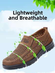 SHIPAILUO | Mens Summer Breathable Slip-On Shoes Soft Bottom Anti-Slip Old Beijing Cloth Casual Sandals Comfortable Slip-On Footwear