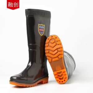 Anti-Slip Waterproof Rain Boots Black Soft Sole Thickened
