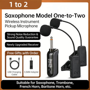 Saxofone Wireless Microphone Mic Saxophone Transmitter and Receiver 2.4G Professional Mikrofon Music Mike Microphon Kit Microfon