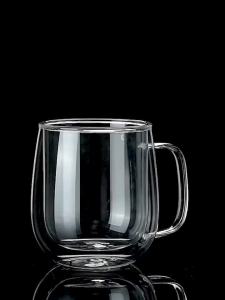 YWDL 250/400ml Heat Resistant High Borosilicate Glass Mug Double Wall Glass Coffee Cup with Handle Milk Water Cup Clear Cup Gift