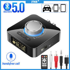 JTKE Bluetooth 5.0 Receiver Transmitter LED Stereo 3.5mm AUX RCA Handsfree Call TF U-Disk Car Kit Wireless Audio Adapter