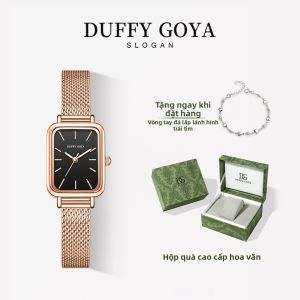 DUFFY GOYA | Đồng Hồ Nữ Hình Vuông Chống Nước Phong Cách Minimalist