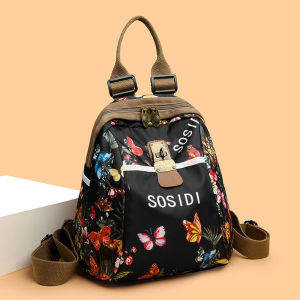Trendy Ethnic Print Backpack Lightweight Large Capacity Travel Womens Bag Multi-Functional Casual Shoulder Bag for Travel
