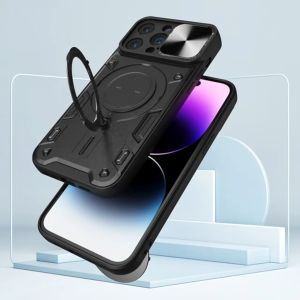 [SG] Xiaomi Poco C75 | Redmi 14C / 14T 5G / 14T PRO 5G / 13T 5G / 13T Pro 5G / Redmi K60 Ultra 5G Case - Sliding Camera Protector Shockproof Hybrid Armor with Magnetic Ring Kickstand Cover Casing