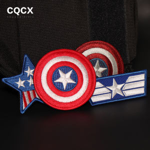 Marvel Captain America Embroidered Patch Magic Tape Backpack Personalized Chest Badge for Avengers League Sport Outdoor Bag