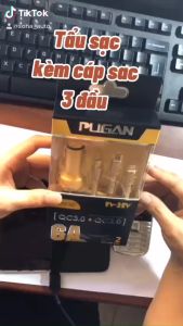 Tẩu sạc nhanh kèm dây cáp 3 đầu Ô tô xe hơi với 2 chức năng sạc thông minh và sạc siêu tốc 4.8A