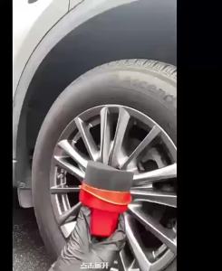 Reusable Tire Wax Applicator Sponge with Lid Curved Car Cleaning Pad for Tire Dressing Detailing Kit Car Waxing Tools