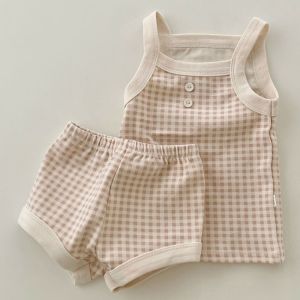 Bộ Đồ Sơ Sinh Cotton Pha Trộn Mỏng Mùa Hè Cho Bé Trai Và Bé Gái Quần Áo Trẻ Em Phong Cách Hàn Quốc Mùa Thu an Toàn Cấp a