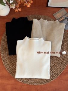 PEIXI | Áo Sweater Cổ Trung Nữ Trắng Đệm Bông