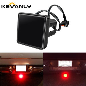 KEVANLY | 1pc Car Taillight Hitch Receiver Cover 15 LED Brake Led Lights Tube Cover For Car SUV Trailer Brake Light Red Warning Light