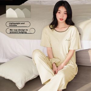 MiiOW | Cat Woman Sleepwear Thin Short Sleeve Long Pants Home Clothes Set For Women Summer New Style Sweet Cute Style Home Outfit