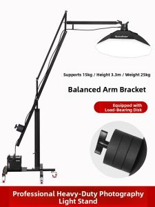Chân Đèn Chụp Hình Có Tay Gập Tay Cân Bằng Tay Nhô Ra Ống Vuông và Pulley