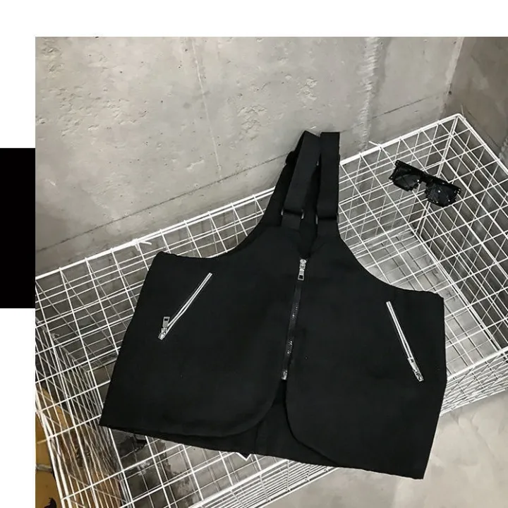 Street%20Style%20Single%20Shoulder%20Crossbody%20Workwear%20Hip%20Hop%20Vest%20Three-Way%20Bag%20Canvas%20Material%20Zipper%20Closure%20Pure%20Color%20-%20Image%204