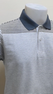 Palettes Mens Korean Style Fine Striped Polo Shirt Short Sleeve Casual Collared Shirt Classic Fashion Top for Men #7718