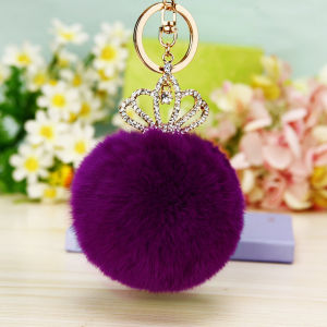 South Korea Creative Gift: Stuffed Rhinestone Crown Key Ring