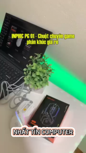 Chuột gaming cao cấp 6D INPHIC PG1 DPI 12800 - led viền RGB tự thay đổi màu (trắng xám) Nhat Tin Authorised Store
