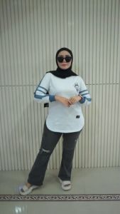 Kaos Wanita Lengan Kerut Kombinasi Katun Combed PREMIUM T-Shirt Wanita Jumbo Terbaru