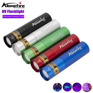 AloneFire SV66 Zoom Mini 365nm UV Flashlight Ultraviolet USB Rechargeable Portable UV Money Detector LED Torch