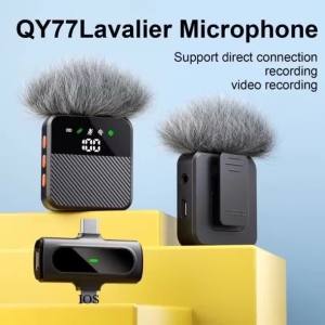 Wireless Lavalier Microphone Lapel Video Recording Mic for iPhone iPad Mini - Noise Reduction for Interview Podcast Vlog