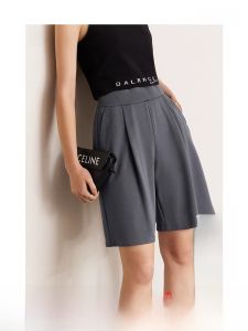 AMII | Stylish Drawstring Waist Pleated Shorts for Petite Women