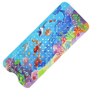40x100cm Cute Cartoon Sea World Anti-Skid Shower Bathtub Mats with Sucker Non-Slip Bath Mat Soft Pad Kids Elder Carpet Rug