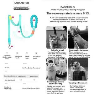 HamshMoc Double Section Dog Leash Anti Burst Pull Non Slip NBR Foam Handle 360 Swivel Hook For Medium Large Dogs