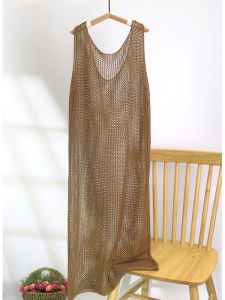 Summer New Arrival Cut Out Bandage Dress Vest Suspender Skirt Thin Niche Design Loose Mid Length Long Length K-style Dress