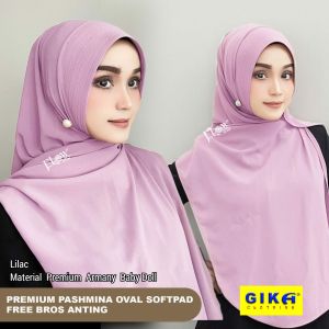 Premium Pasmina Oval Soft Pad Free Bros Anting  by Flow | Pasmina Instan | Pasmina Flow | Pasmina Kekinian | Pasmina Terbaru 2023 | Pasmina Murah | Pasmina Ceruty Babydoll
