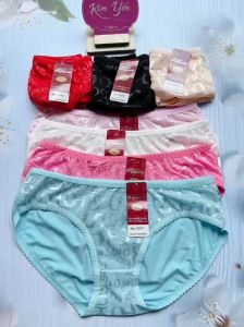 Combo 5 Quần Lót Nữ Thông Hơi Gấm thá¡ Phối Ren (6537) Size 55 - 65 Kg Mặc Siêu Êm Co Giãn Đàn Hồi Tốt - Shop Kim Yến