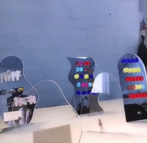 ชาร์จสีใสอะคลิลิคตั้งโชว์ พร้อมขาตั้ง + แผ่นกาวติด ใช้ทําลายโชว์สี สวยเก๋ๆ Premium