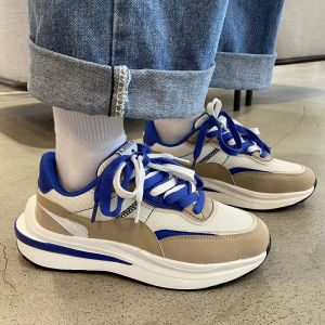 Casual Mens Running Shoes 2025 Dad Sneakers Versatile Thick Bottom Heightening Couples Sneakers Shock Absorption Rubber Sole