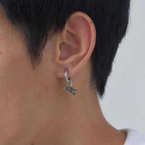 Kemstone โครงกระดูกไดโนเสาร์สแตนเลสตุ้มหูสำหรับผู้ชาย-เครื่องประดับยุคก่อนประวัติศาสตร์ที่กล้าหาญ