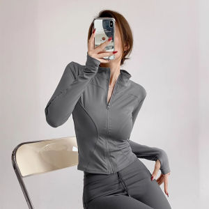 Womens Tight-Fitting Stand Collar Yoga Sun Protection Clothing Summer 2025 Fashion Outdoor Camping Travel Wear Banxiake