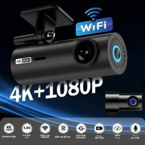 Camera Hành Trình Ô Tô UHD 4K Hai Ống Kính Camera Sau 1080P Tích Hợp WiFi Giám Sát Đỗ Xe 24 Giờ Hộp Đen