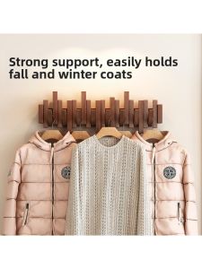 Wall Mounted Hidden Coat Rack Wooden Piano Key