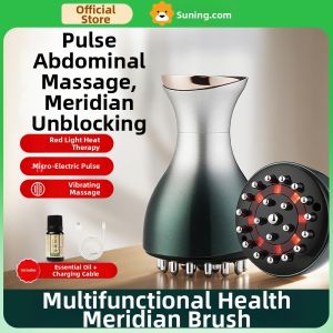 Electric Meridian Brush Abdominal Massage Tool Whole Body Universal Brush Fat Burning Stomach Rubbing Blood Flow Unblocking