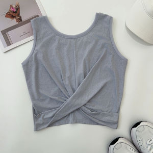 Fitness Vest Cover up Breathable Two-Way Yoga Clothes Women Loose Waist Slim Quick Dry Outdoor Sports Top Nylon Material